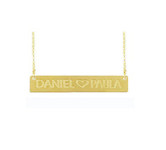 personalized gold bar necklace