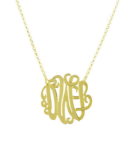 gold monogram necklace