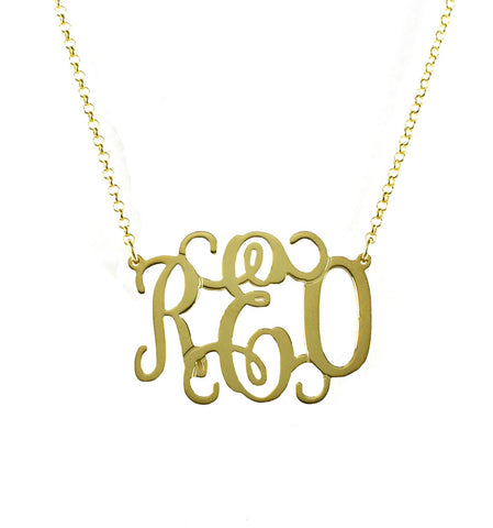 gold monogram necklace