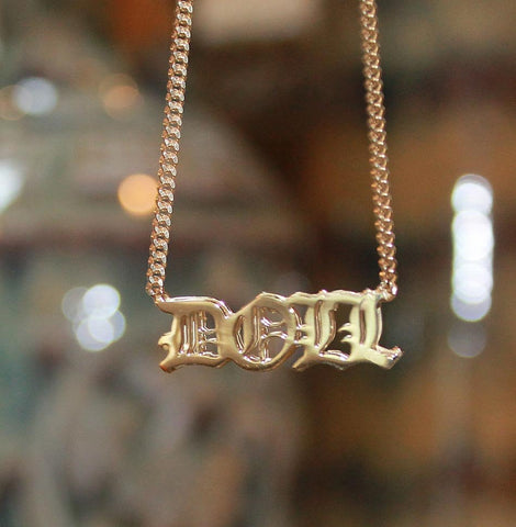 3D gothic name necklace