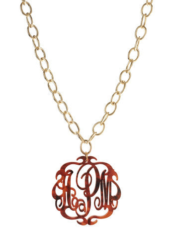 Acrylic Monogram Necklace - Long Chain - Be Monogrammed