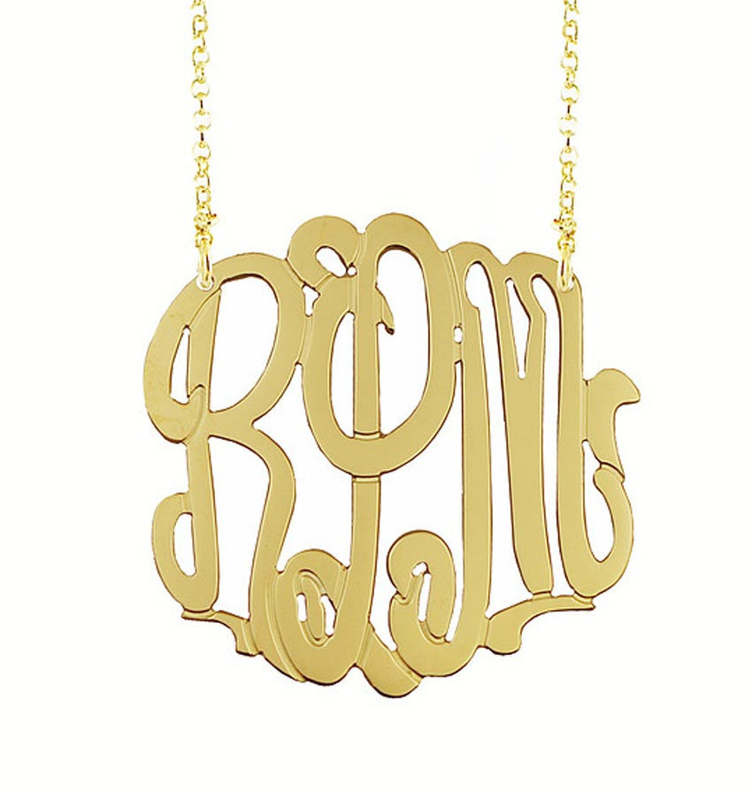 Gold Filled 3 Initial Monogram Necklace - Be Monogrammed
