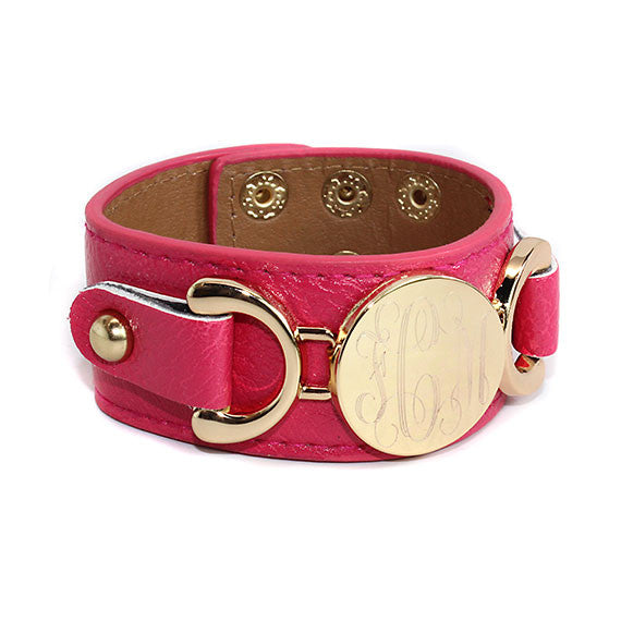 Monogrammed Leather Cuff Bracelet - Be Monogrammed