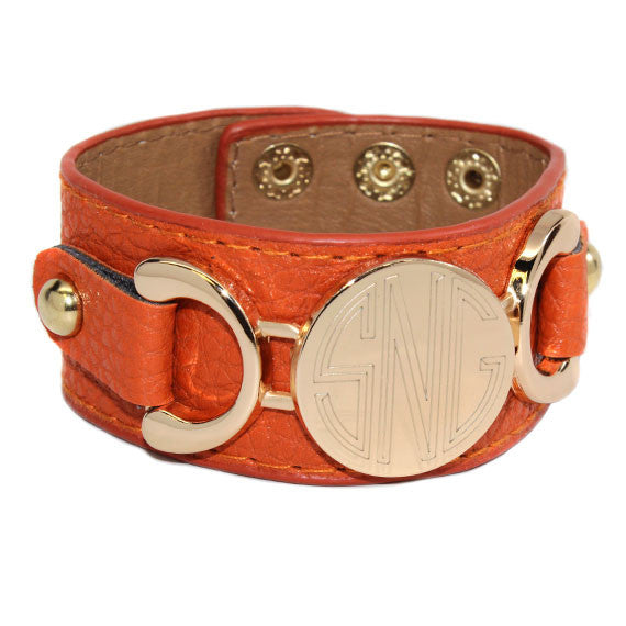 Monogrammed Leather Cuff Bracelet - Be Monogrammed