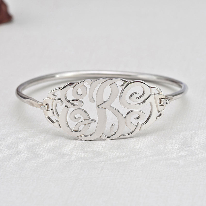 Gold Monogram Bangle Bracelet - Be Monogrammed