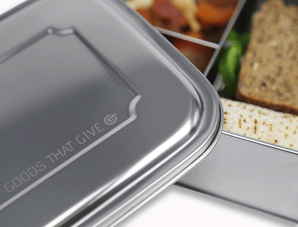 Stainless steel lunchbox - LARGE with compartments