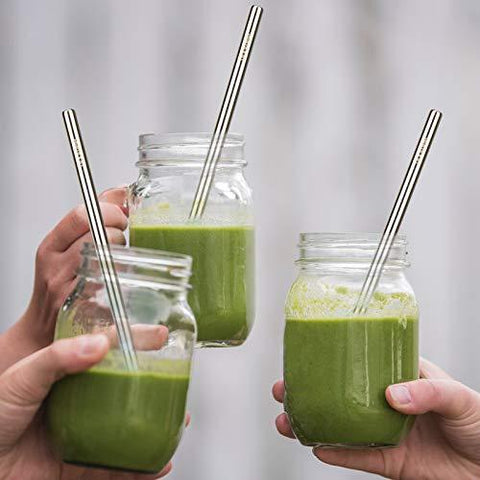 Matcha Drink in a glass with reusable straw