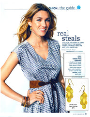 Urban Posh Gold Fleur Earrings in Real Simple Magazine