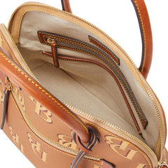 Dooney & Bourke Monogram Large Domed Satchel, Saddle
