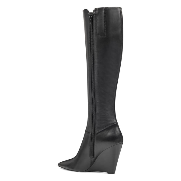 Varin Wide Calf Wedge Boots - Nine West