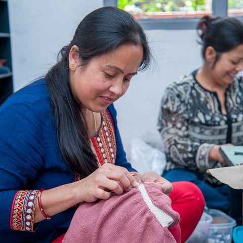 Knitters in Kathmandu studio
