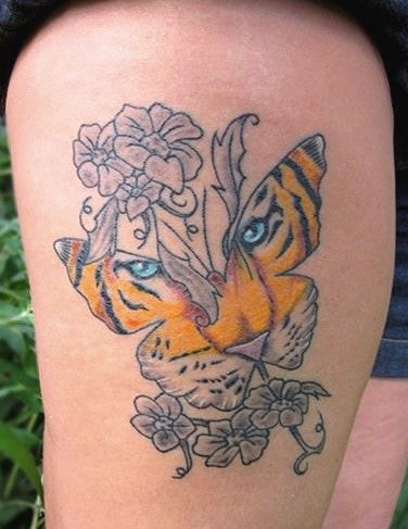 Tatouage Papillon Tigre Cuisse - Rêve de Papillon