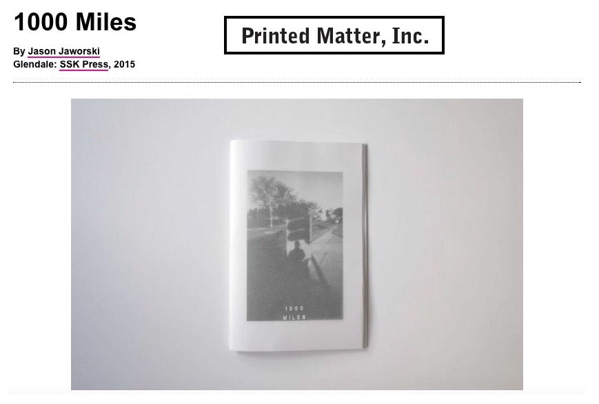 Jason Jaworski 1000 Miles photobook zine