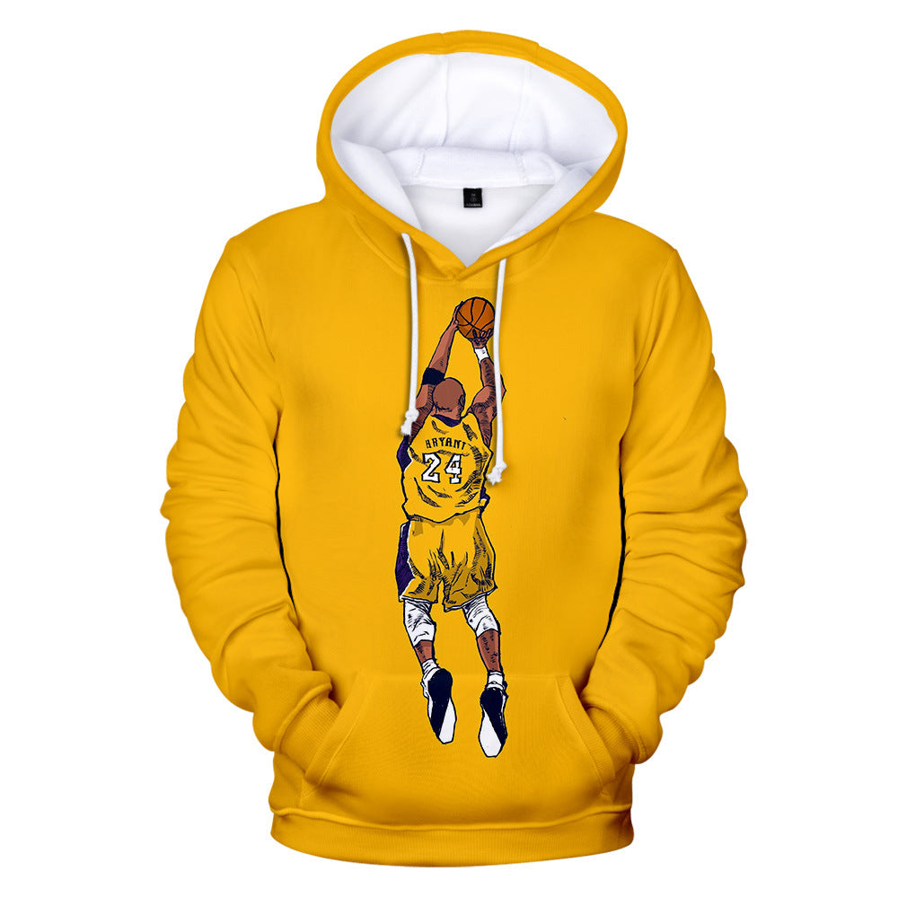 Mens 3D Fashion Black Mamba k-obe br-yant Hooded Sweatshirt Sweater Hoodie Pullover Hood with Pocket