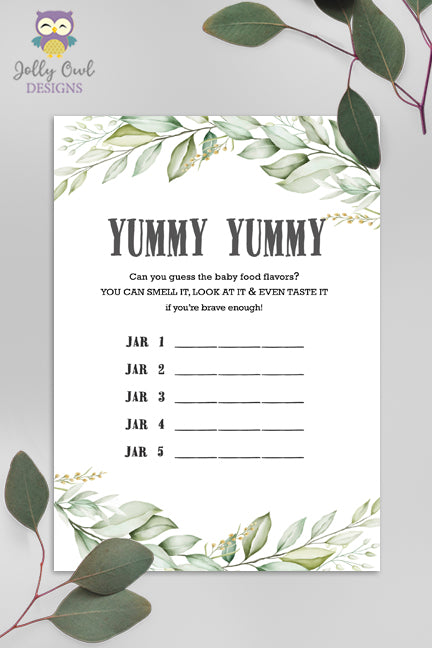 Guess The Baby Food Printable With Smell