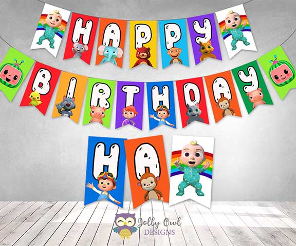 Cocomelon Happy Birthday Party Banner - Printable – Jolly Owl Designs