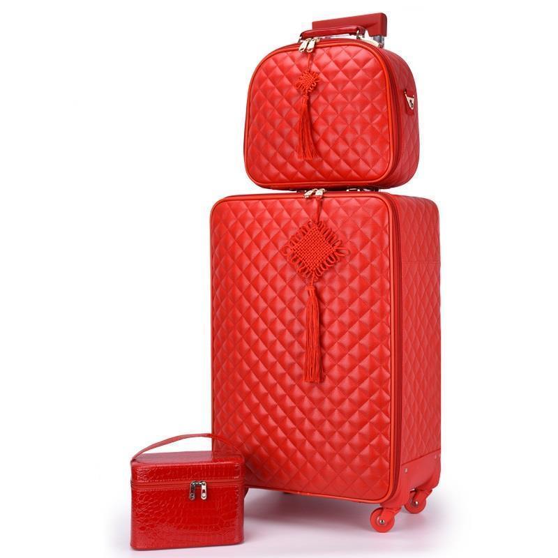 red carry on suitcase