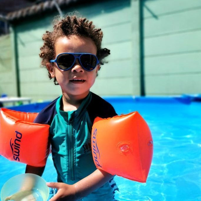 naaimachine kroon attribuut Baby zonnebril & kinderzonnebril 0-3 jaar - Piloten zonnebril The Blue  Ocean met bandje - elastiek - Goodcha
