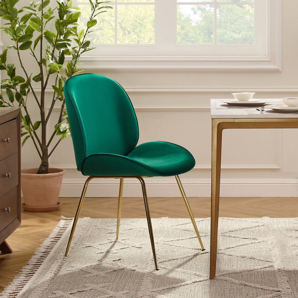 velvet shell dining chair