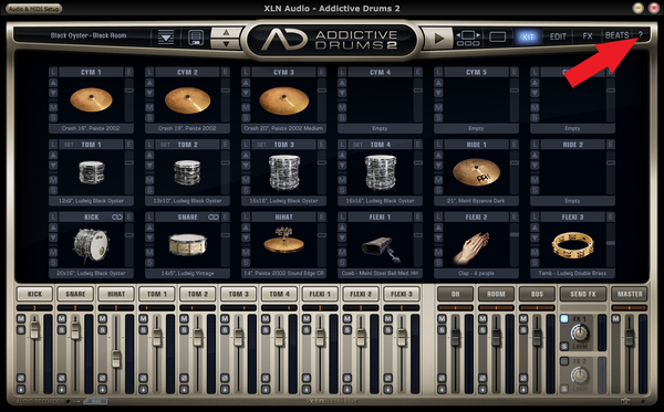 Addictive Drums Help menu