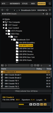 Completed MIDI installation for Groove Agent 5