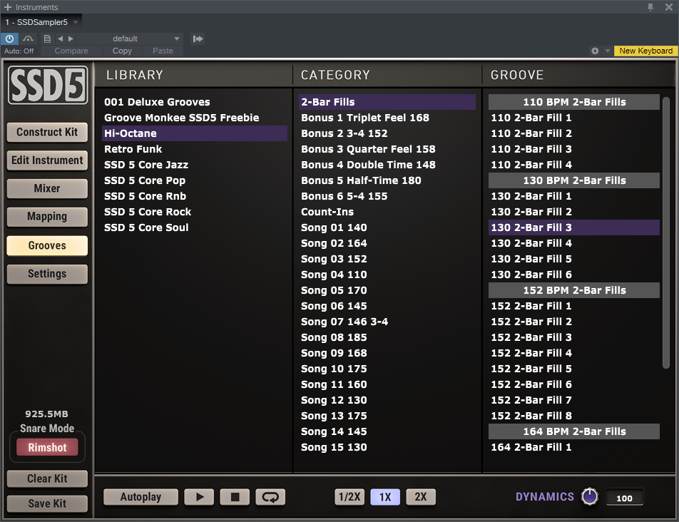 MIDI Loops installed in SSD5