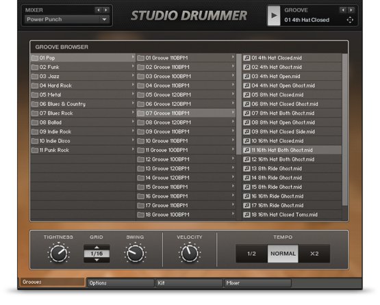 Studio Drummer Browser