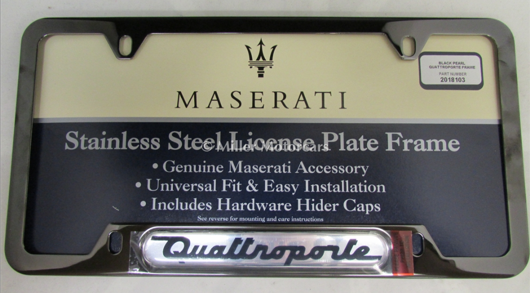 Maserati Black Pearl Levante License Plate Frame