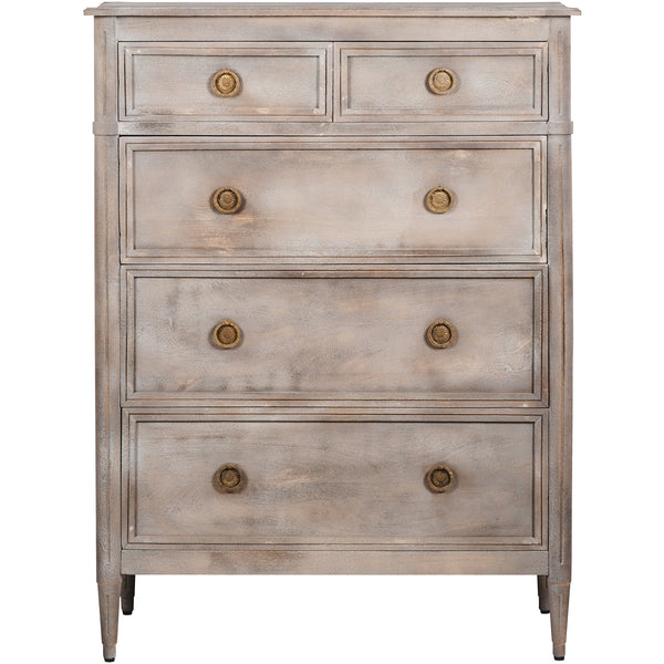 Edvard Timber 5-Drawer Chest - Grey