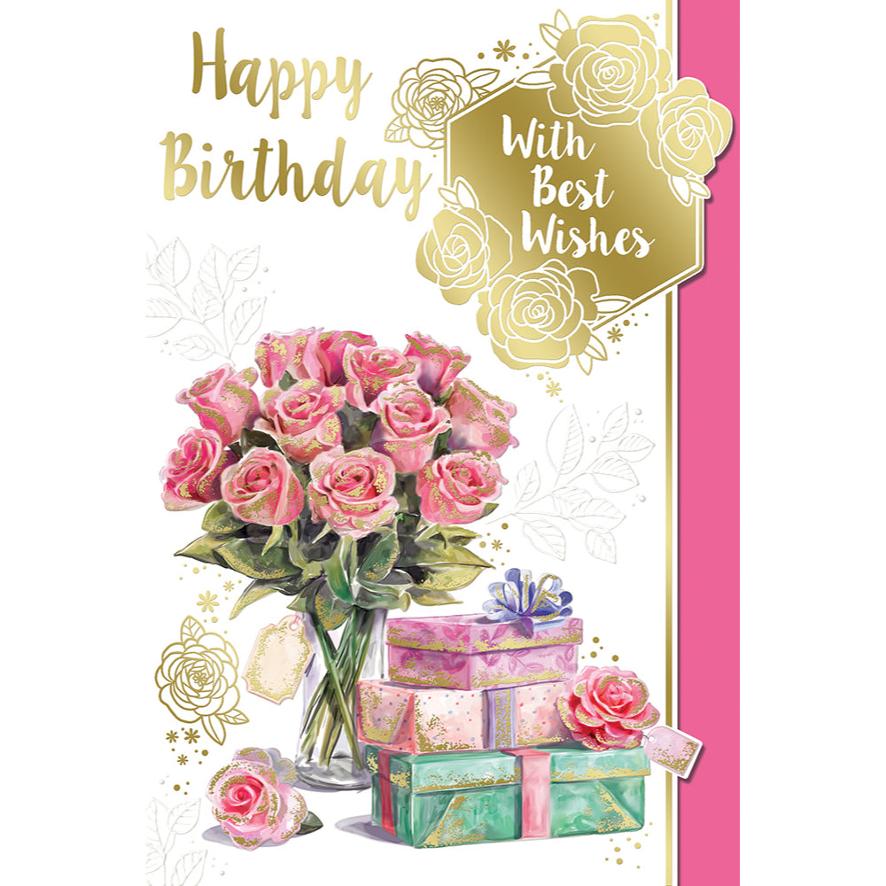 Happy Birthday With Best Wishes Open Card – Basket of Cards