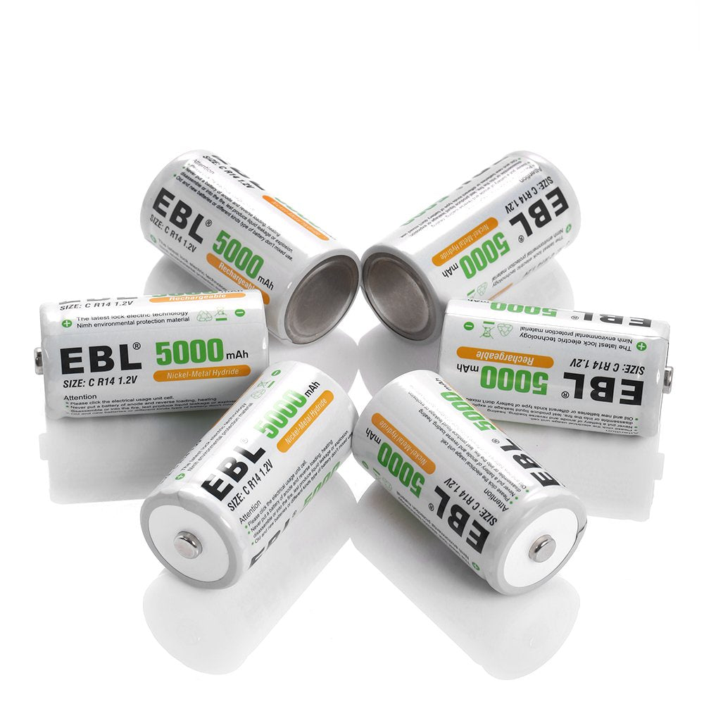 EBL Rechargeable C Batteries 5000mAh 