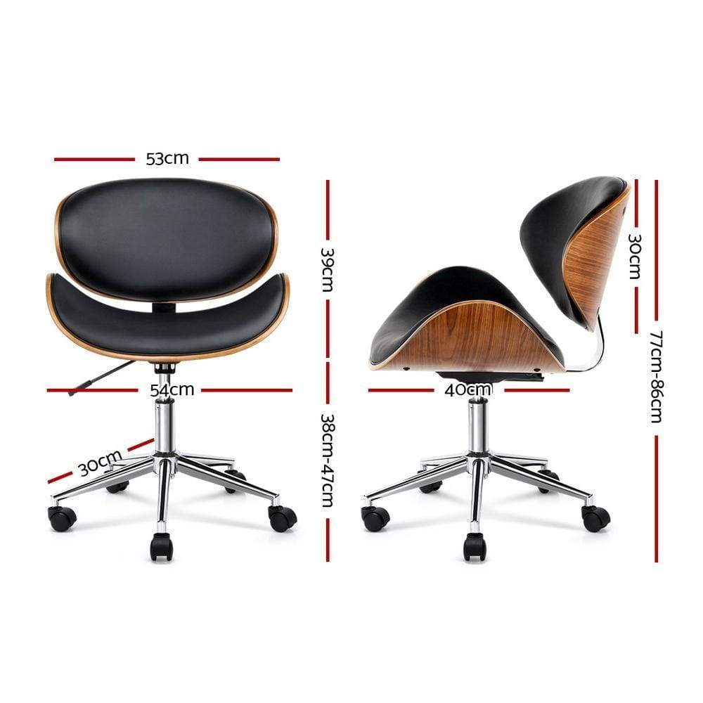 black desk chair wood