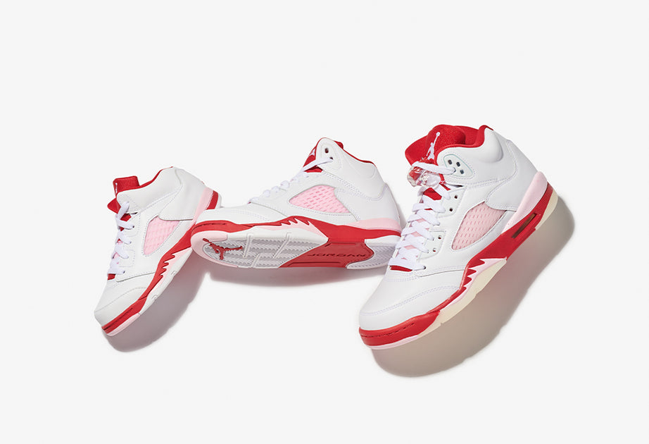 retro 5 white and red