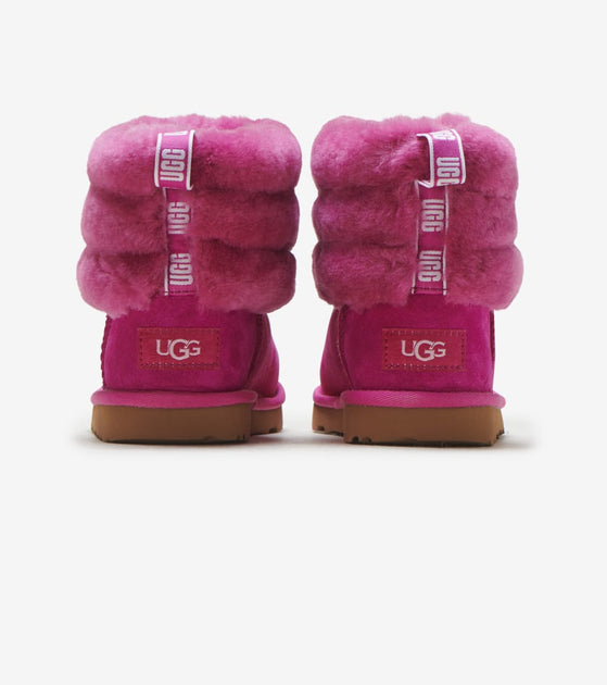 mini fluff quilted uggs pink