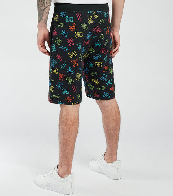 moschino all over print shorts