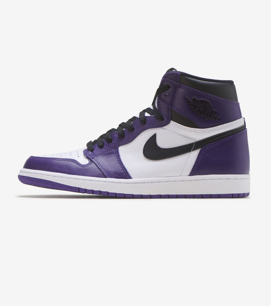 purple and black jordan 1s