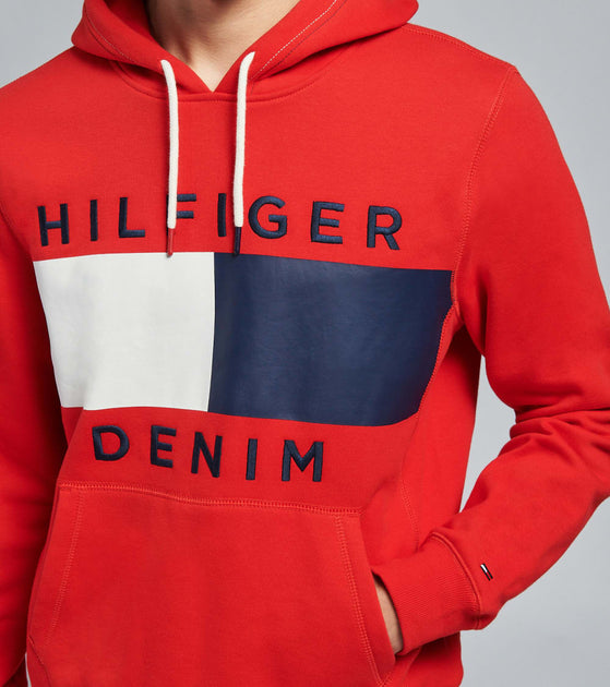 tommy hilfiger brooks logo print hoodie