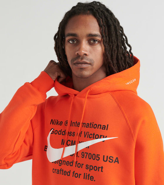 nike swoosh overhead hoodie orange
