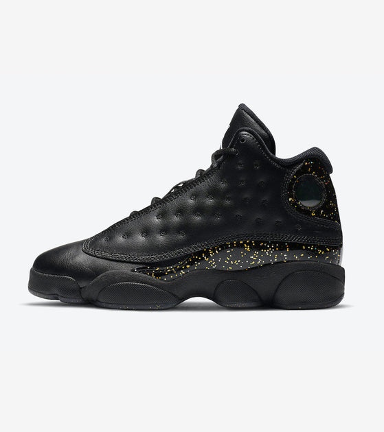 jordan retro 13 mens black and gold