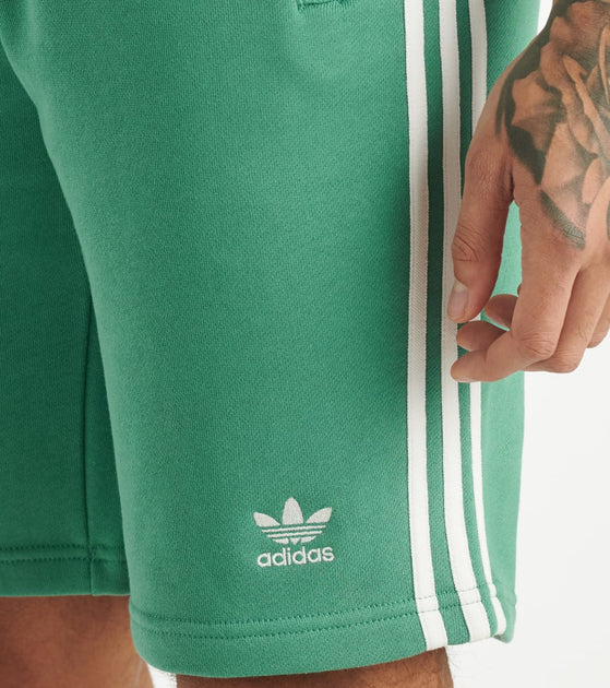 adidas 3 stripe shorts green