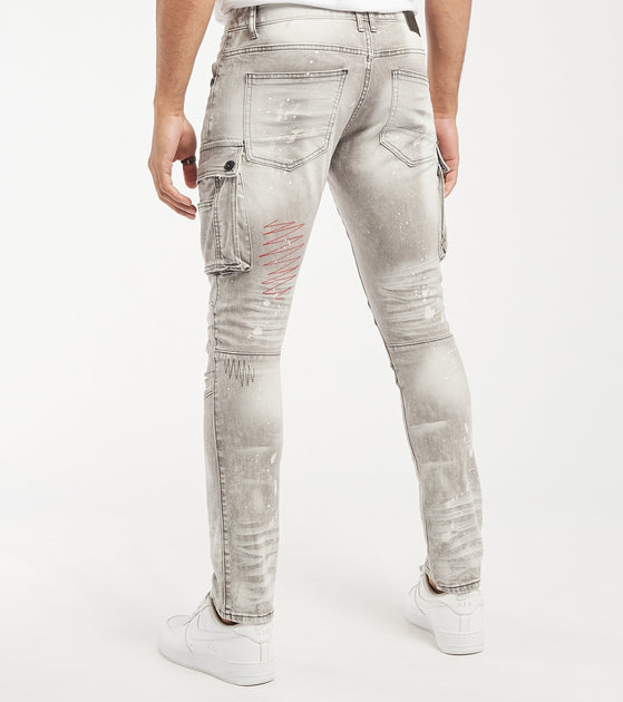 Bluebell Afstem trussel Decibel Slim Tapered Cargo Pocket Jeans L32 (Grey) - SS121132-FGR | Jimmy  Jazz
