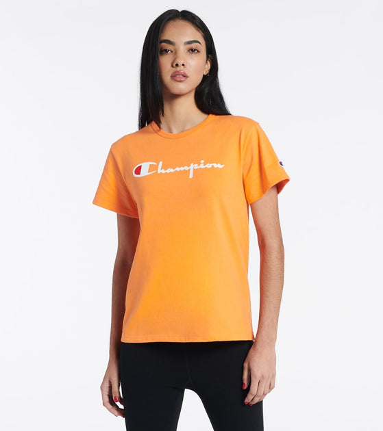 orange champion crop top