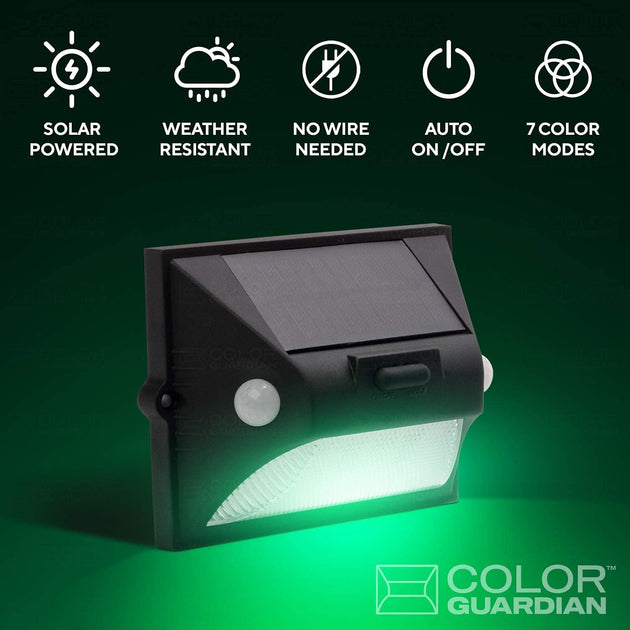 2pk Multicolor Motion Sensor Solar Led Light Brightology Color Guardian 