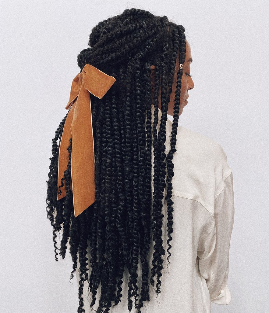 individual braids in a bow