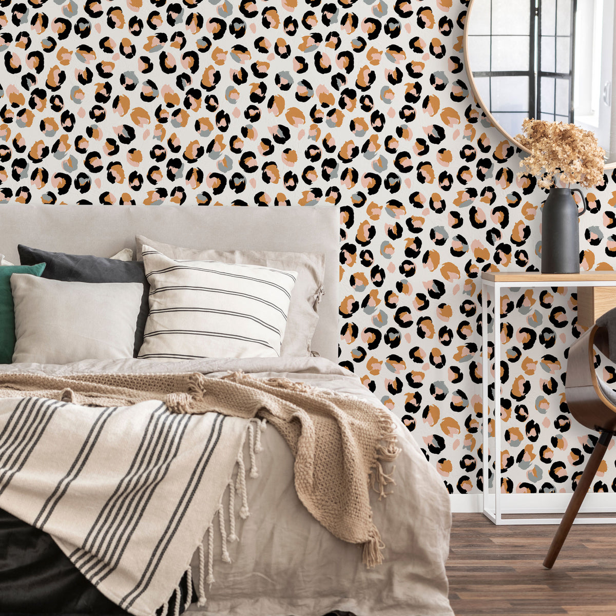 Wild Thing Wallpaper in Dove Grey, Tangerine and Peach | Lust Home