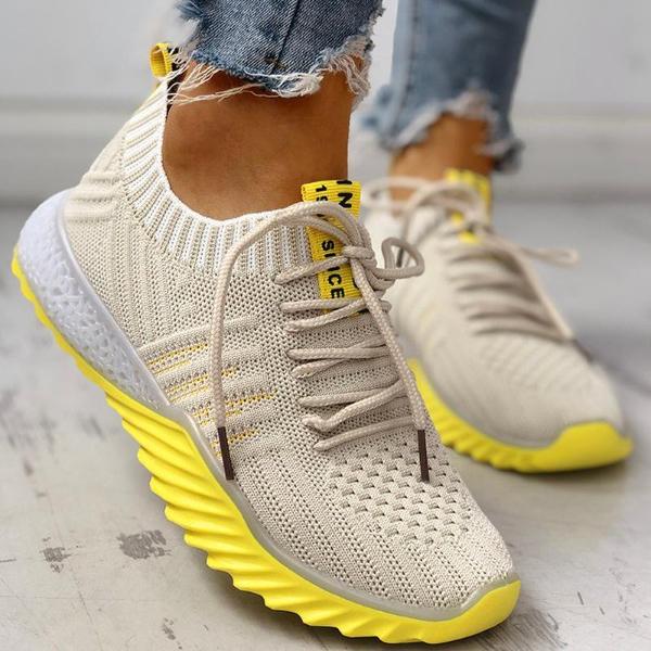 knit lace up sneakers