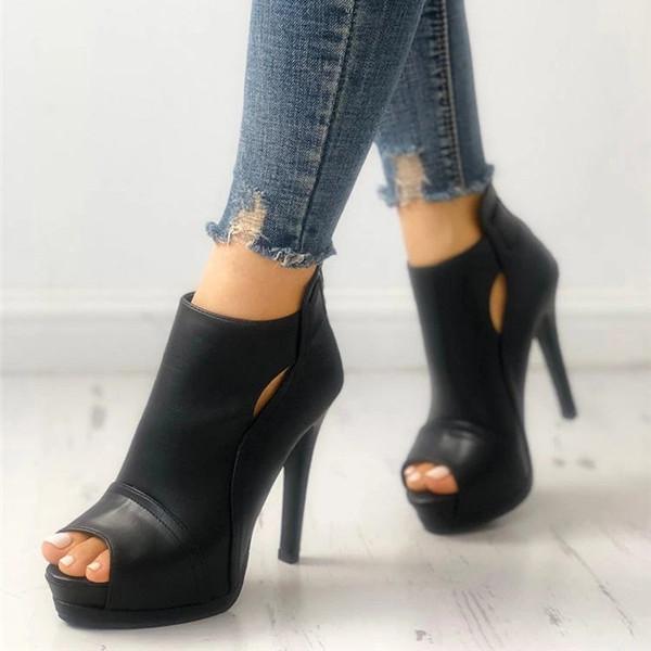 cutout peep toe thin heeled heels