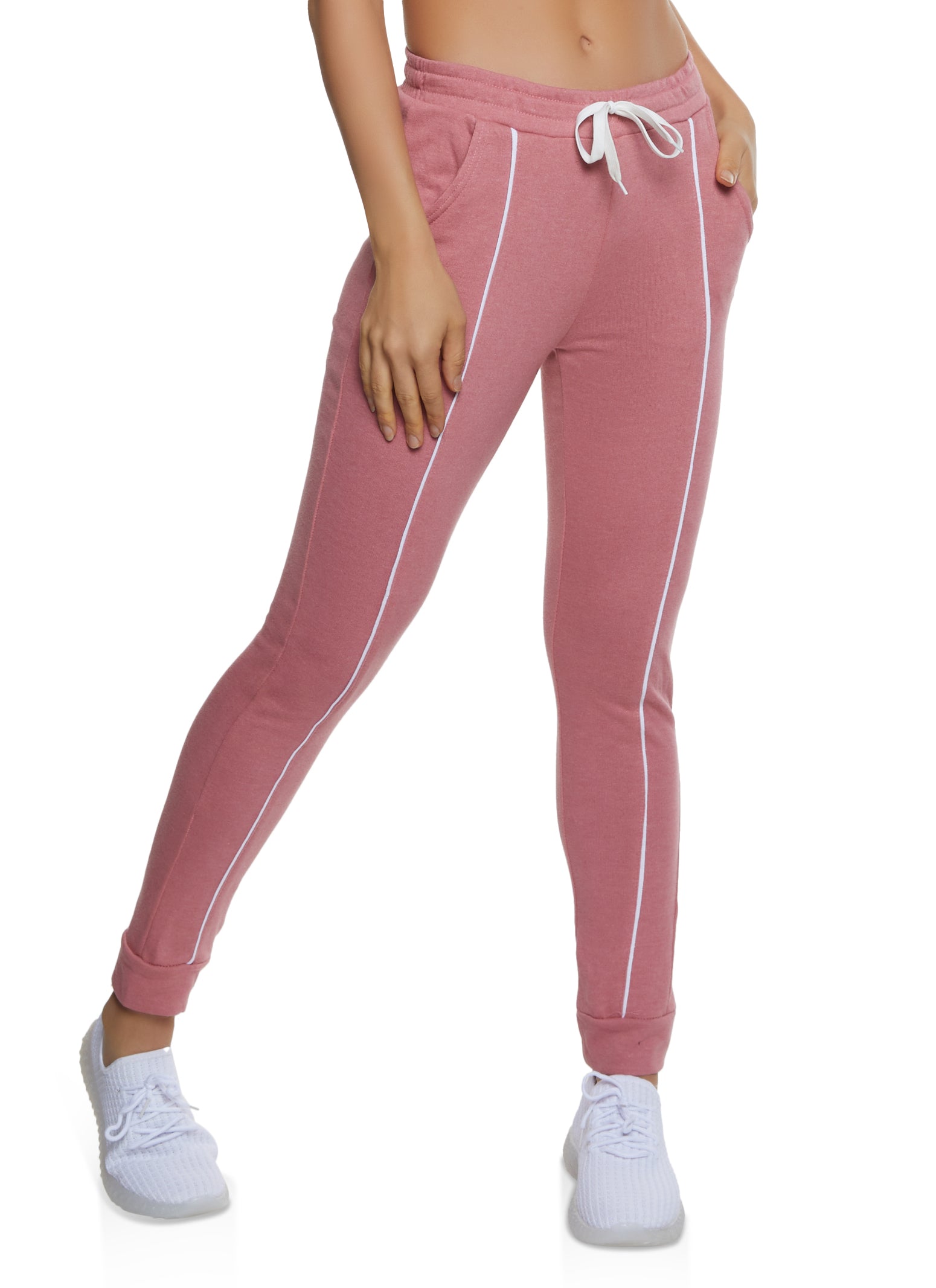 Piping Detail Joggers - Rose