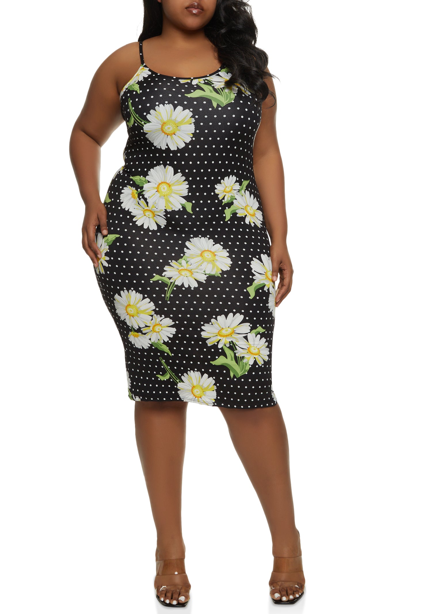 Plus Size Daisy Print Cami Dress