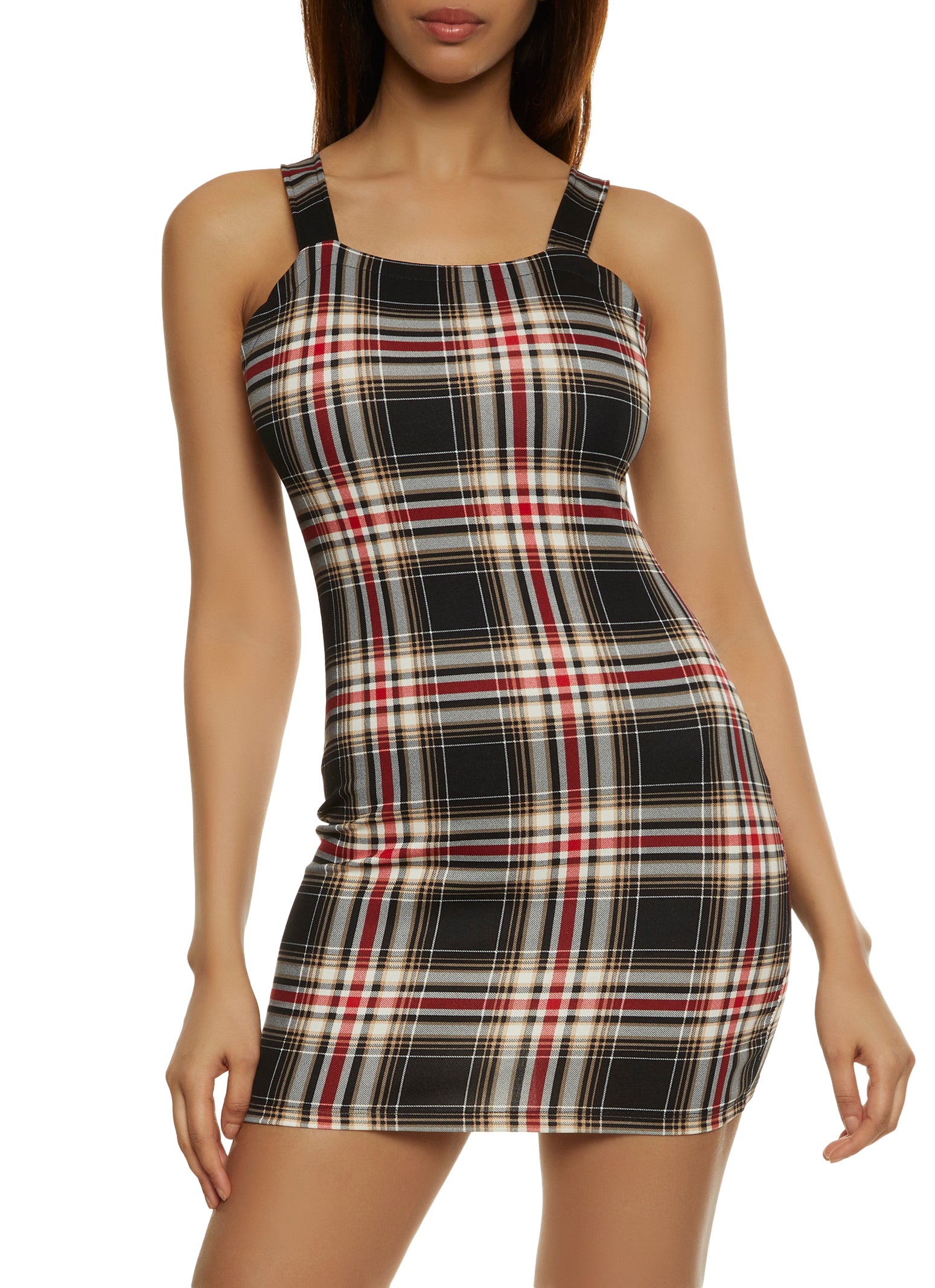 checkered mini dress